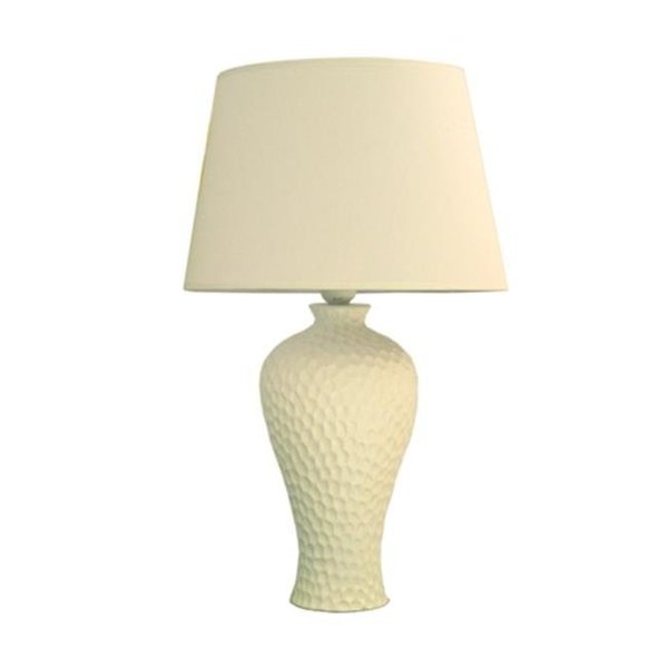 Star Brite Texturized Curvy Ceramic Table Lamp - White ST161163
